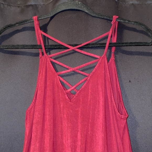 American Eagle Outfitters 🦅 Cage Front Sleeveless Romper in Claret size M Short - Picture 2 of 14